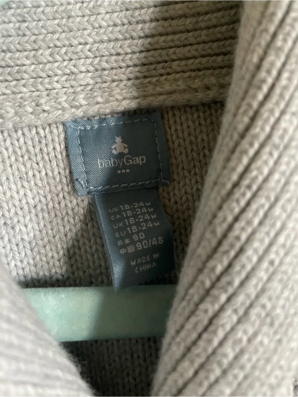 GAP Toddler Shawl Collar Cable Knit Cardigan - Light Gray